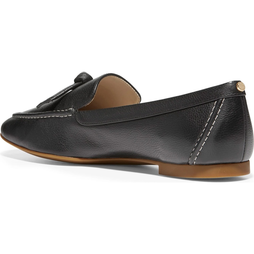 Cole Haan Caddie Bow Loafer Black Leather Flats - Picture 2 of 14
